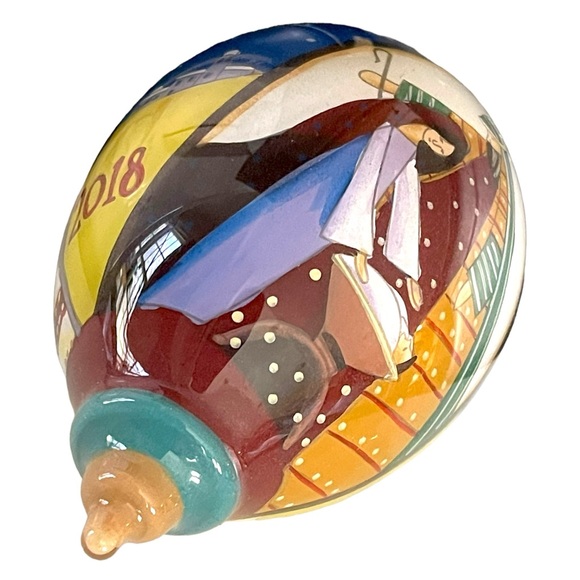 Pier 1 Imports Li Bien Hand Painted 2018 Nativity Glass Xmas Tear Drop Ornament - Picture 9 of 11